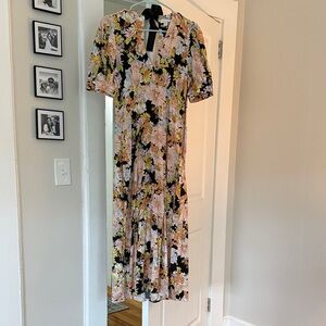 Topshop Floral Midi Dress